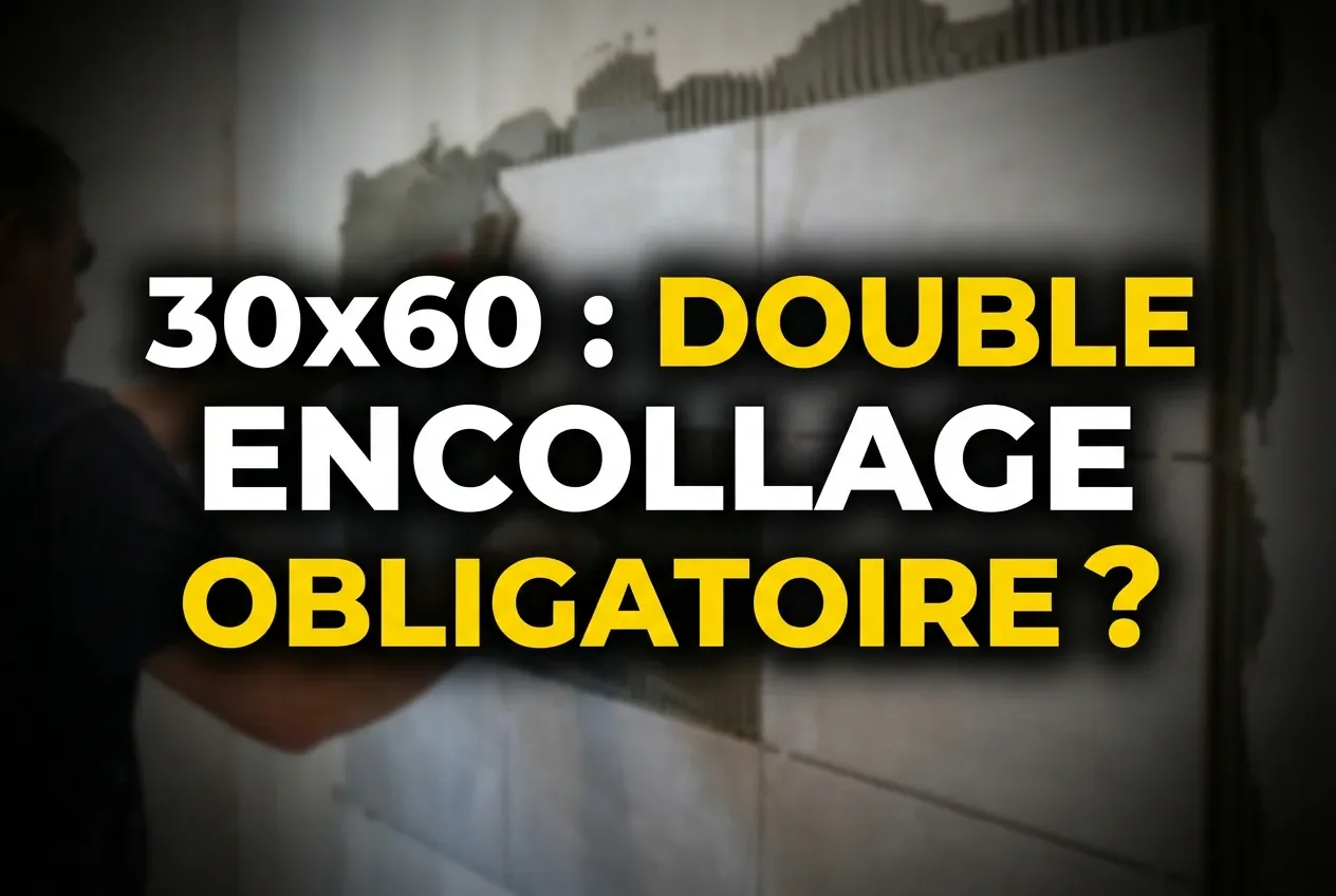 Double encollage carrelage mural 30x60 : le guide complet - Double encollage carrelage 30x60 : 5 conseils d'expert - 30x60 mural : le double encollage est-il obligatoire ? Miniature : Le double encollage est-il obligatoire pour le format 30x60 ?